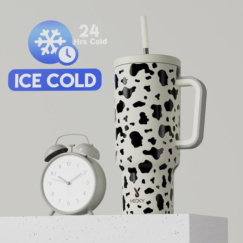 Summervibes Ships from the USA Meoky 40oz Reusable Food Grade Stainless Steel Cup for School, Outdoor, Office, Portable Leak-proof Car Thermos Cup, Keeps Cold for 24 Hours, Insulated Travel Drinkware Tumbler.Mother's Day & Father's Day Gifts