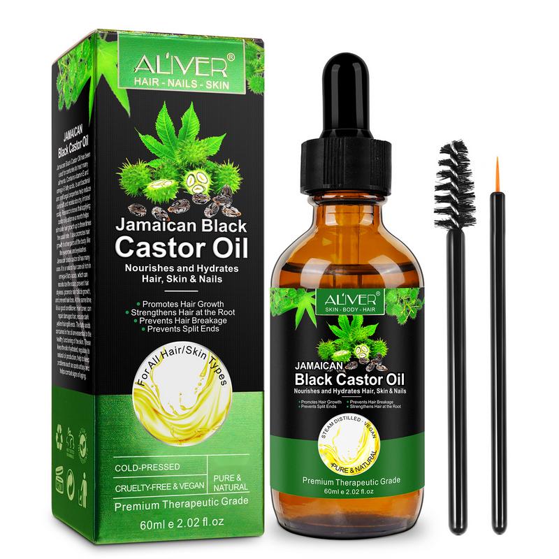 ã200K+ SoldãAliver Jamaican Black Castor Oil (60ml), Skincare Massage Oil with Castor Oil Pack