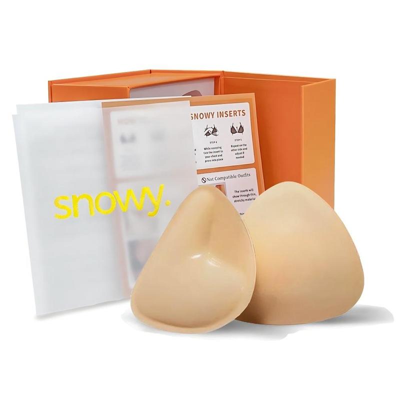 Snowy Sticky Push Up Inserts Instant Boost Double -- Sided Adhesive Bra Cup for Women Supports Up to 2 Cup Sizes Reusable Sweat & Water Resistant Outfit Feminine