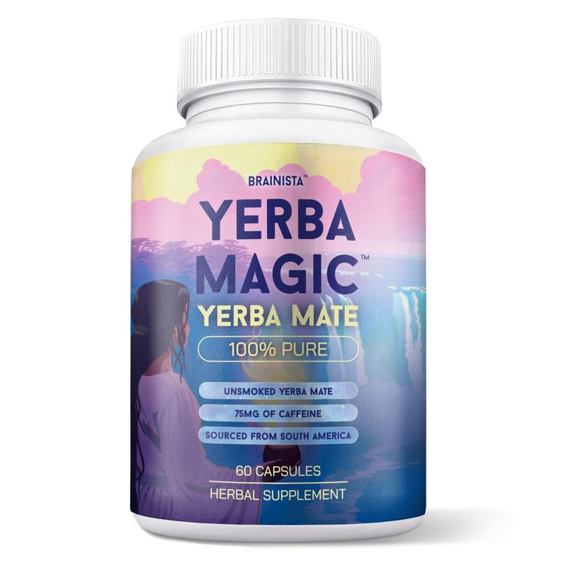 Yerba Magic Capsules â Pure Yerba Mate & 5-in-1 Superblend | Clean Natural Energy | Dietary Supplement | 60 & 120 Capsules Fitness Edible