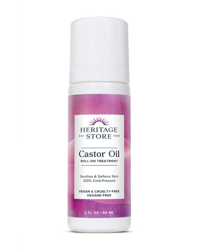 Heritage Store Castor Oil Roll-On Nourishing Treatment, Cosmetic Body Care & Selfcare Product for Moisturizing, Hydrating Skincare Needs