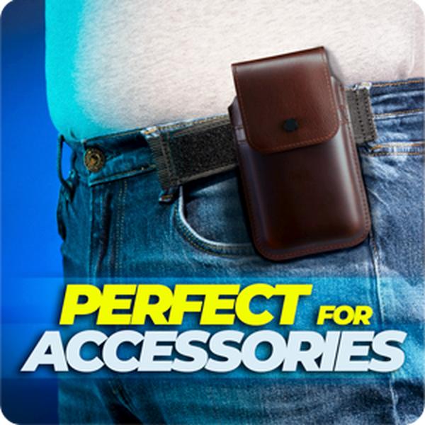 BeltPro No Buckle Belt — Fits 1.5 Inch Belt Loops, Easy To Use Invisible Elastic Adjustable Leather Tool Belt Men Accessories
