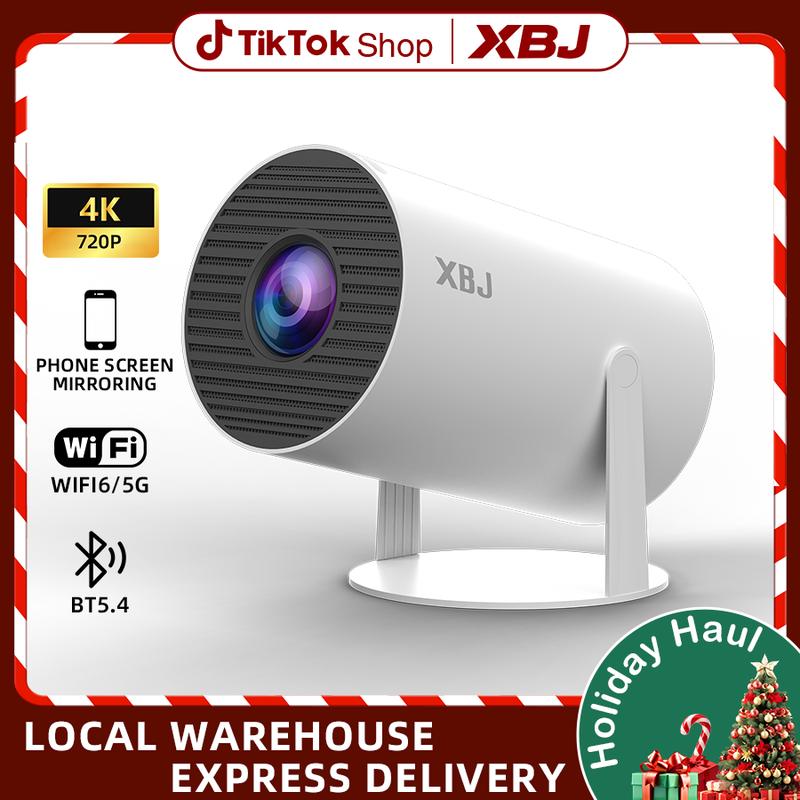 XBJ Diamond Projector 24/5G WiFi 360 Degree HD LED Multifunctional Projector with Built-in Speaker for Home Cinema Outdoor Use and 4K Decoding Ideal Holiday Gift