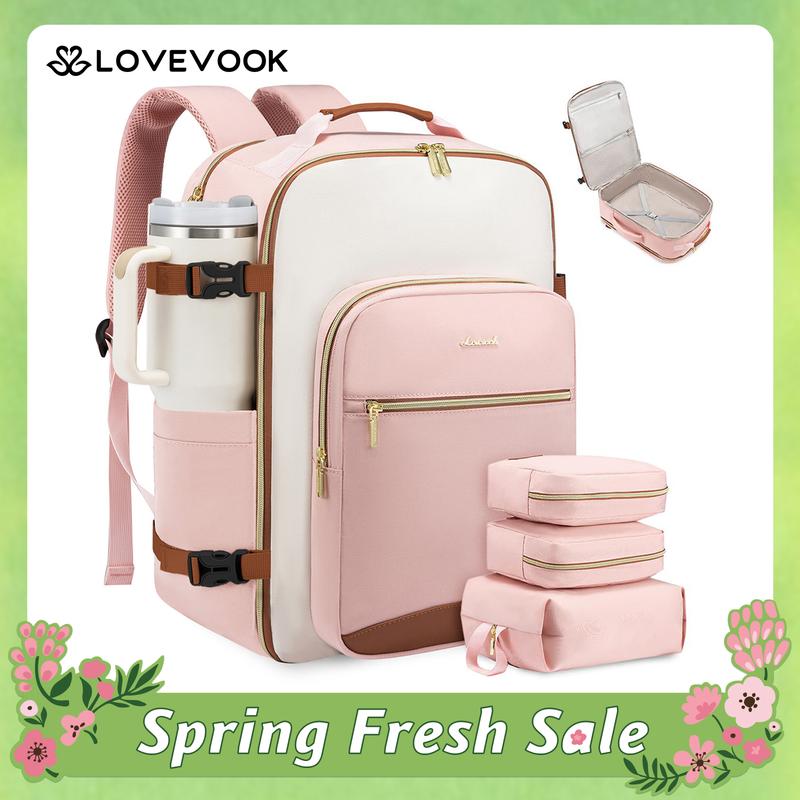 LOVEVOOK Travel Backpack for Women & Men as Personal Item Flight Approved,Large Capacity Carry on Backpack with 3 Packing Cubes and Laptop Compartment,Weekender Bag for Hiking,Overnight,TikTokShopSpringStatements