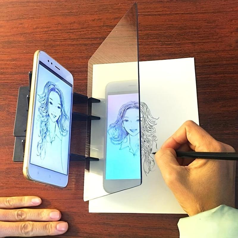 Portable Drawing Copy Board Aid Set, 2 Counts/set Optical Clear Drawing Board, Including Projector Painting Board & Support Stand, Art Supplies, Art Craft Supplies, DIY Painting Supplies
