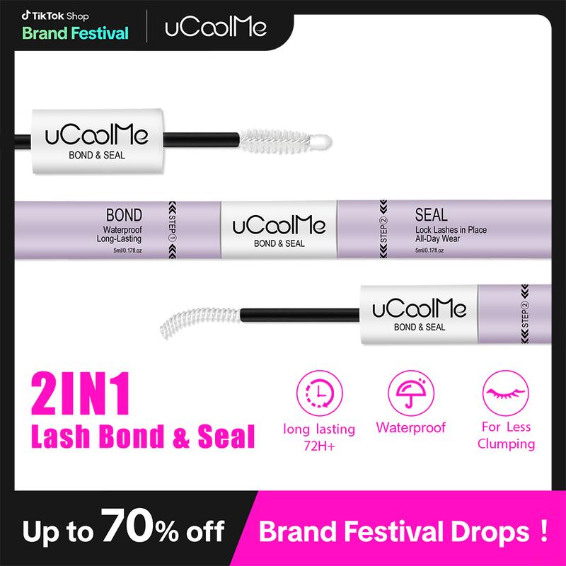 uCoolMe Lashes Clusters upgraded 2in1 Bond & Seal | Waterproof, Long-Lasting, Pool-proof, Latex-free, Tear-proof Cosmetic Makeup winter gift ucoolme lashes makeup products Eyelashes Makeup Springtok