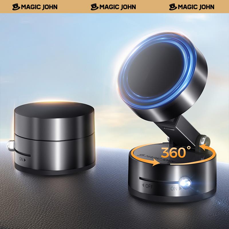 MAGIC JOHN 360° Magnetic Phone Holder Strong Magnetic Grip, Anti-Slip Base & Foldable Design for Car, Home & Travel summerwins