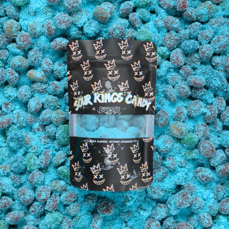 Blue Razz Sour Gusher Bursts - Viral Sour Candy Snack