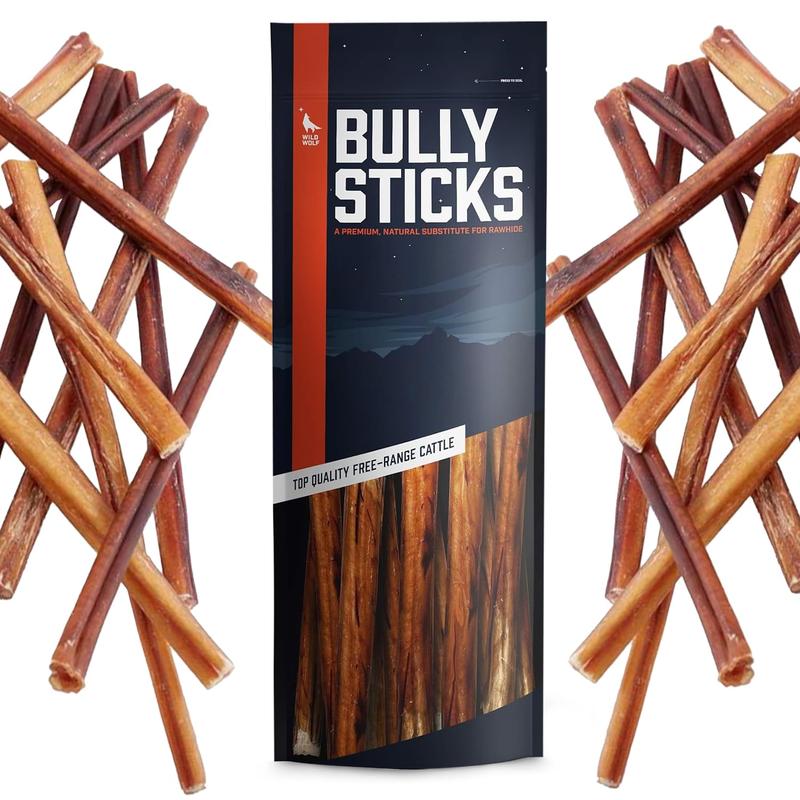 12-inch Bully Sticks (8oz./~5 Sticks) Healthy, All-Natural, Long-Lasting Dog Chew Bones - Low Odor - Mixed Thickness - Lab-Tested, Hand-Inspected and Packed with Love in The USA - High Protein Treats - < 12” BULLY STICKS 8 OUNCES >