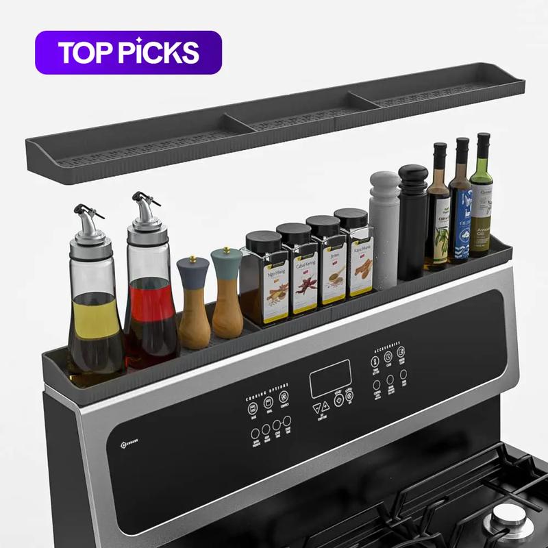 Silicone Magnetic Spice Rack, Kitchen Gadget Durable Storage Rack for Stove Top, Adjustable Shelf & Home Organizer for Kitchen Accessories & Organization #GLOBAL PICKS