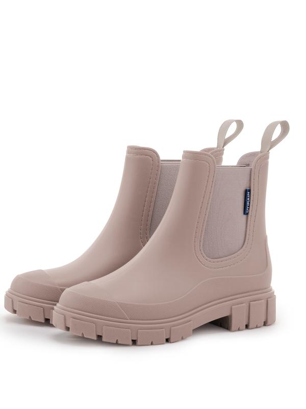 Women's Fashionable Waterproof Non-slip Rain Boots, Casual Comfortable Slip-on Boots, Perfect for Students and Outdoor Sports, Daily Wear Boots, Slip Resistant Boots, Round Toe Boot, Waterproof Footwear