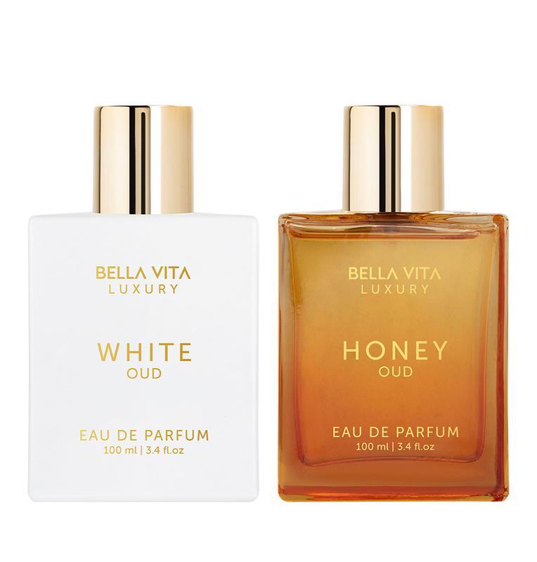BellaVita Luxury's Too Sweet Too Sexy | 2x100ml Perfumes | Honey Oud & White Oud | Perfume for Men & Women | Long Lasting | Eau De Parfum | Super Brand Day Exclusive