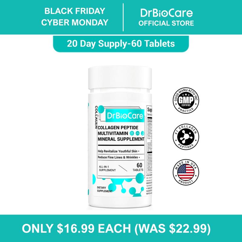 【Crazy Viral】DrBioCare Collagen Peptide，Vitamin & Mineral, Contains Vitamin d3, Vitamin C, Probiotics,Vitamin E, Vitamin b & Multivitamin drbiocare collagen Supplement