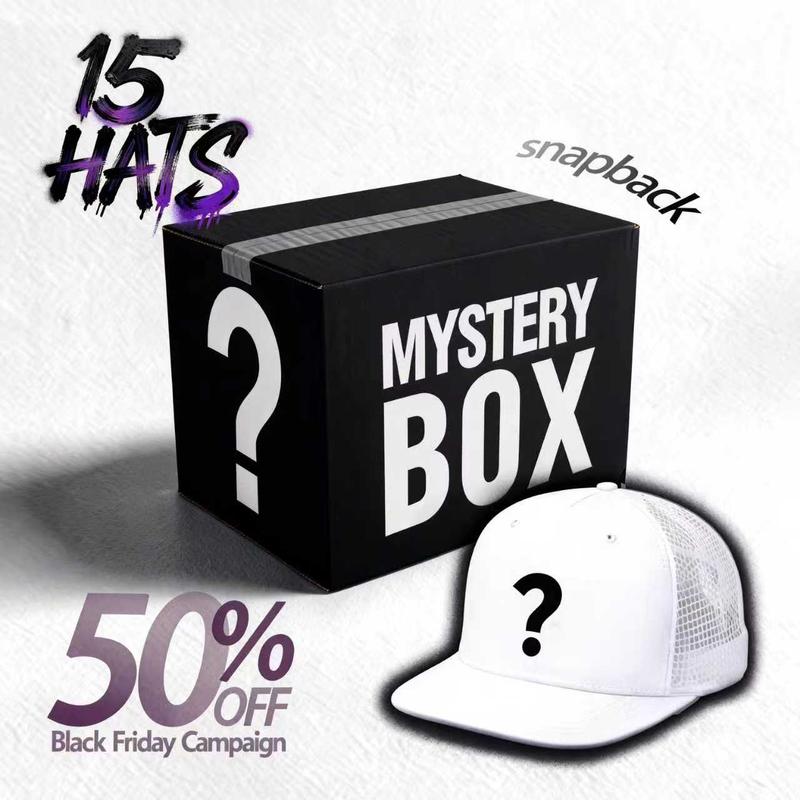 Mystery Hat Box - Five Randomly Picked Flat Brim Trucker Hats - Mystery Birthday Gift, Friend Gift, Mystery Box Challenge