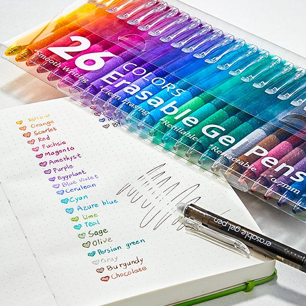 26 Pack Erasable Gel Pens, Retractable Fine Point Clicker Pens in 26 Assorted Colors, Smooth Writing and Easy to Use for Students, Teachers and Artists, Drawing Writing Planner and Crossword Puzzles,magical pen,gift,Colorful Crafts