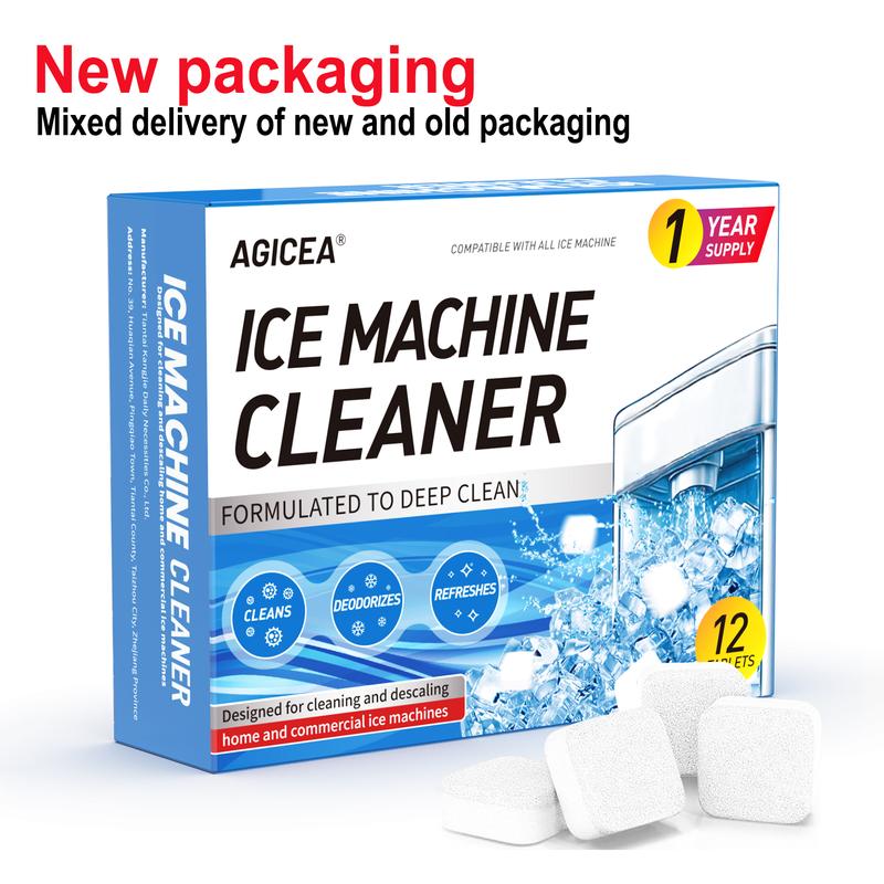 Newly packaged AGICEA 12-piece ice maker cleaner descaling agent, upgraded formula, suitable for household ice maker cleaner, ice machine cleaner,summerwins