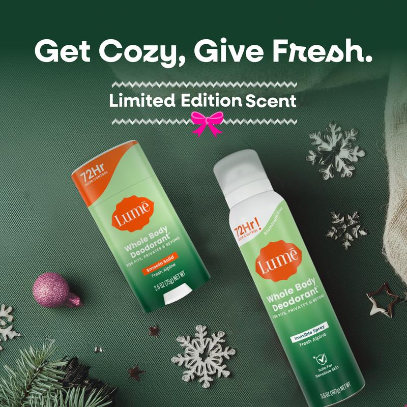 Lume Deodorant Aluminum Free Deo Combo Packs - Solid Stick + Spray Deodorant