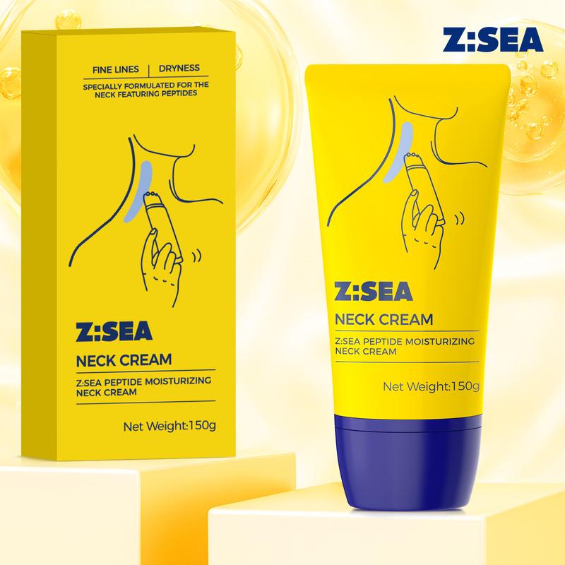 Z:SEA Neck Firming Cream with Roller, V-Shaped Lifting & Tightening Neck Cream for Crepey Skin, Anti-Aging Fine Lines Eraser--5.29 Oz