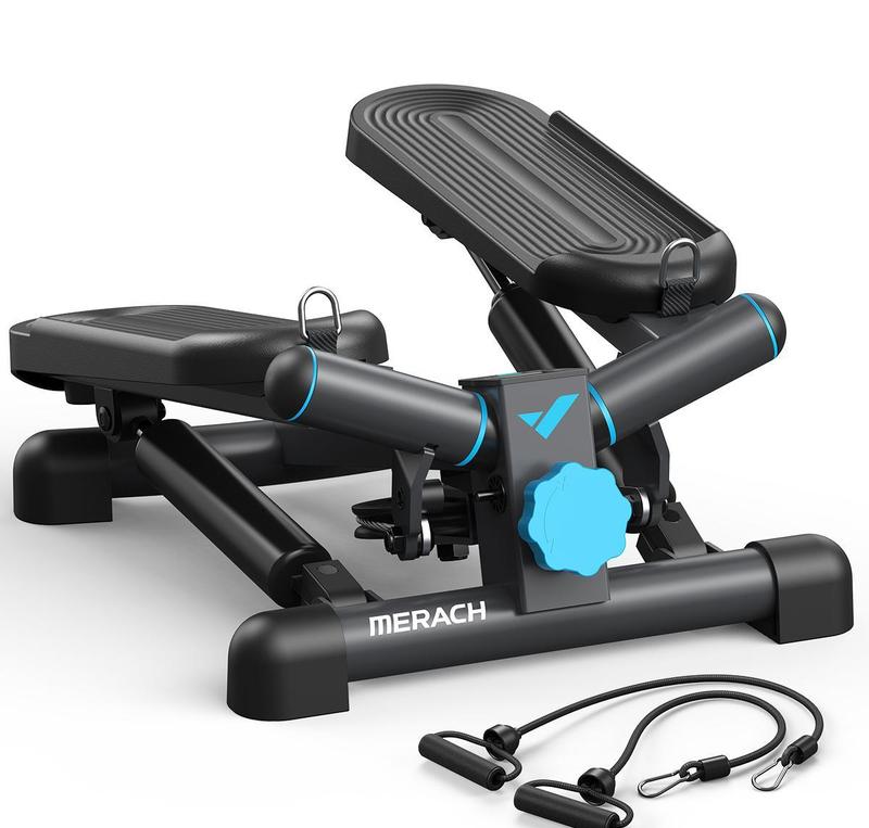 Merach Steppers for Exercise, Space-saving Stair Stepper with Resistance Bands, Mini Stepper for Home And Office Use with 330LBS Loading Capacity, Hydraulic Fitness Stepper with LCD Monitor Summervibes Home Squat Machine