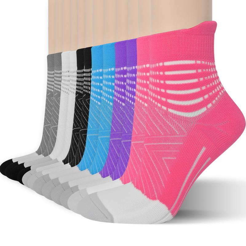 IRAMY  Compression Ankle Support Socks – 6 /12 Pairs, Moisture Wicking & Cushioned Athletic Socks for Plantar Fasciitis Relief, Breathable Mesh for Everyday Womenswear & Gym
