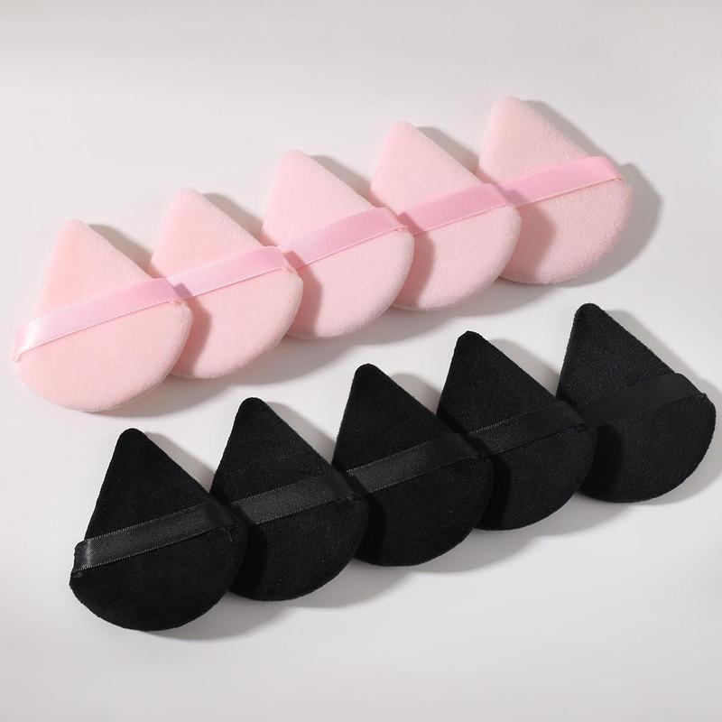 Summer Triangle Powder Puff, 10pcs/set Soft Makeup Foundation Sponge Puff, Makeup Tool for Blending & Facial Detailing, Makeup Accessories, Makeup Products, Powder Puff Makeup Set, Girly Room Accessories Makeup, Makeup Kit for School, Christmas Gift