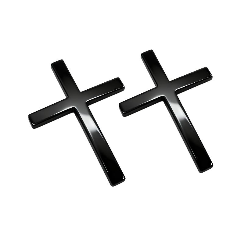 Christian Cross Sticker with Chrome Finish Universal Fit for Cars Motorcycles & SUVs Durable Zinc Alloy Faith Symbol Adhesive 2.6" x 1.85" Vehicle Decor for Thanksgiving Black Friday Cyber Monday Christmas Gifts