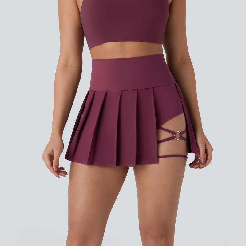 【Creator’s Pick】Halara Breezeful High Waisted Pleated 2-in-1 Side & Pocket Asymmetric Hem Quick Dry Mini Dance Skirt #SwimWeek