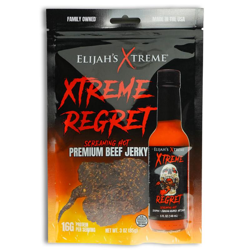 Elijah's Xtreme Beef Jerky Pick Your Flavor: Pineapple Mango, Xtreme Regret Spicy, Maple BBQ Flavors - High Protein 47g Per Bag 3oz Snack Made in Texas with USDA Certified Beef