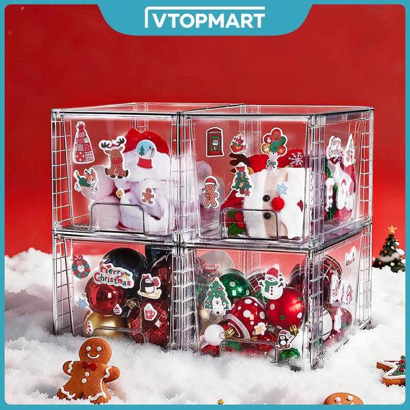 【Hot Tools Organizer】Vtopmart 2-5 Pack Large Clear Stackable Storage Drawers 27QT, Easily Assemble Closet/Styling Tools Storage Bins, Dust-Proof UnderBed Organizer for Hot Tools, Clothing, Bedroom, Entryway, Playroom & Apartment Organization