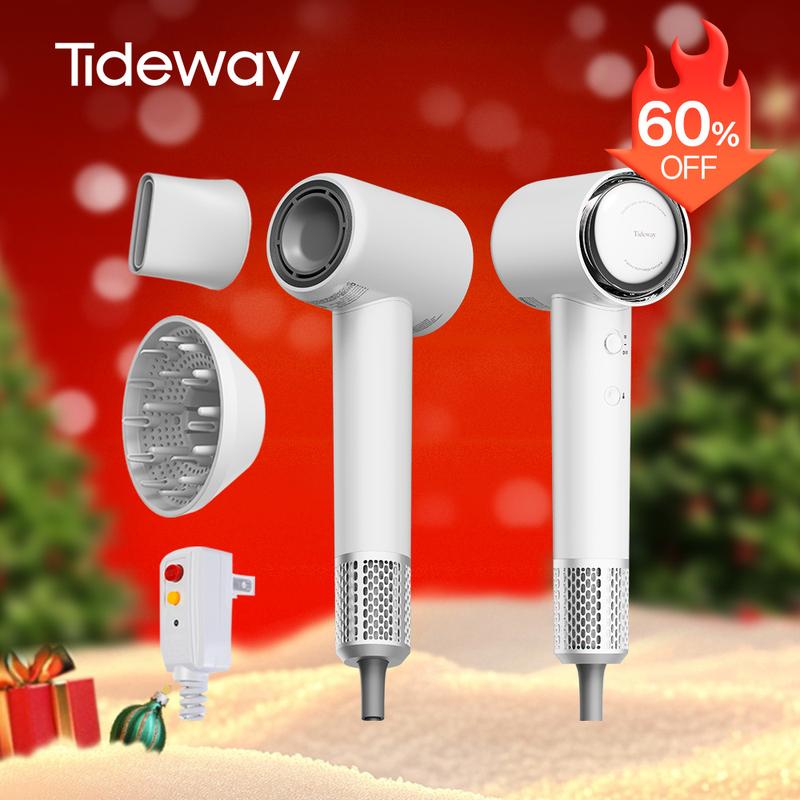 Tideway SilkJet Titanium Edition High-Speed Blowdryer - 110000 RPM Brushless Motor, Ionic Tech, 4 Temperature Settings, Thermo Control, Ergonomic Design, Upgraded Titanium, Hair Diffuser, Multi Styler Dryer, Ideal for Normal Hair Care, Women's Gifts, Gift