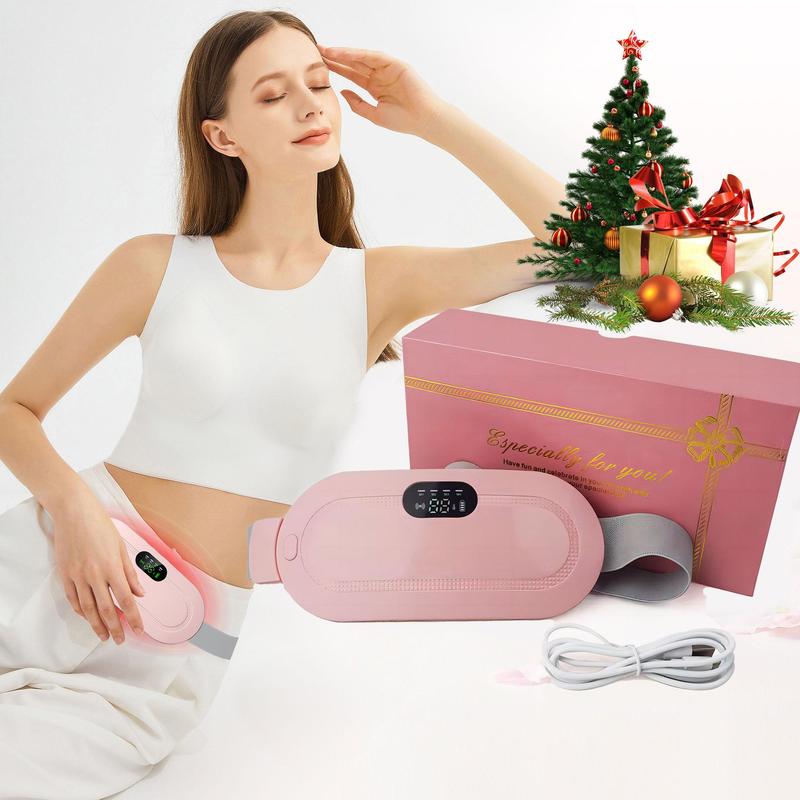 Menstrual Heating Pad, Cycle Heating Pad For Abdomen eare,Â  Hot Massage Stomach Heating Pad 4 Vibration Mode Massager with Adjustable Heating Temperature for  Ladies(Pink)