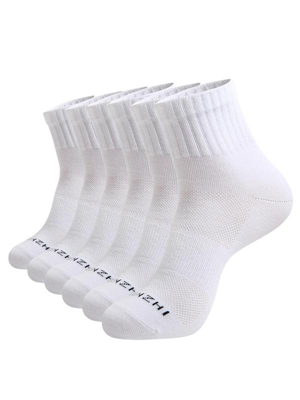 Women's Letter Print Athletic Socks, Elastic Socks, Moisture Wicking Running Socks, Soft Comfy Breathable Sports Socks For All Seasons Gym Workout Running Daily Wear