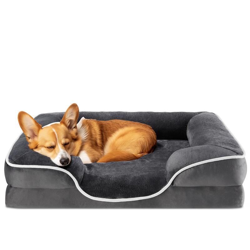 Orthopedic Memory Foam Dog Bed for Large Breeds - Cushioning, Firm Joint Relief Support, Washable Removable Cover, Non-Slip Base, Waterproof Pet Sofa Couch