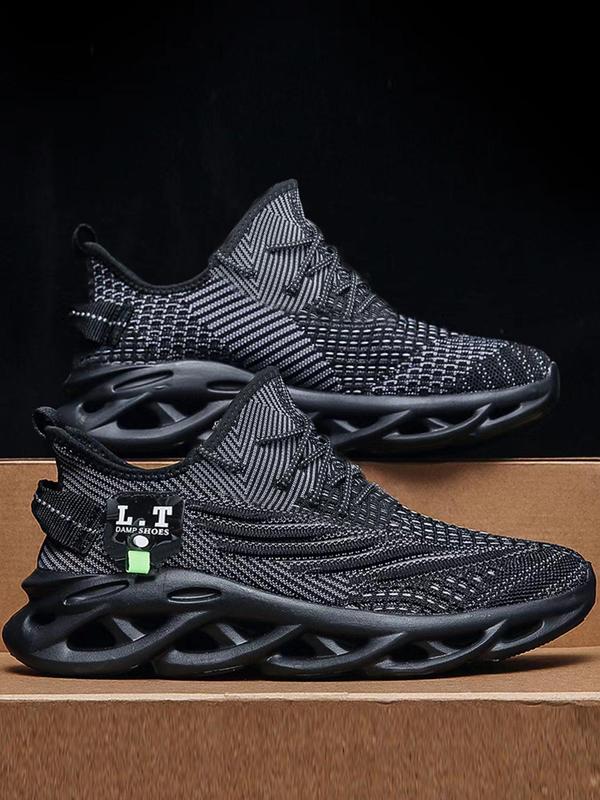 Mens Shoes,Â Ultra-light Textured Design Lace-up Trainers for Treadmill Wear As Gift,Â Workout Sneakers,Â Casual Twist Sole Design Sports Running Shoes for Summer 2025