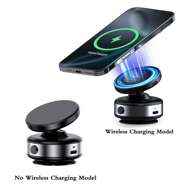 Car Electric Suction Cup Vacuum Magnetic Phone Holder, 1 Count Multi-angle Dashboard Navigation Universal Holder, Phone Accessories for Car, Car Cellphone Mount