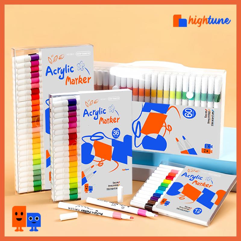 Hightune Acrylic Marker Pen Coloring pen Highlights（12/24/36/48/60/80 Colors）Acrylic markers Office Supplies Gifts New school year gift