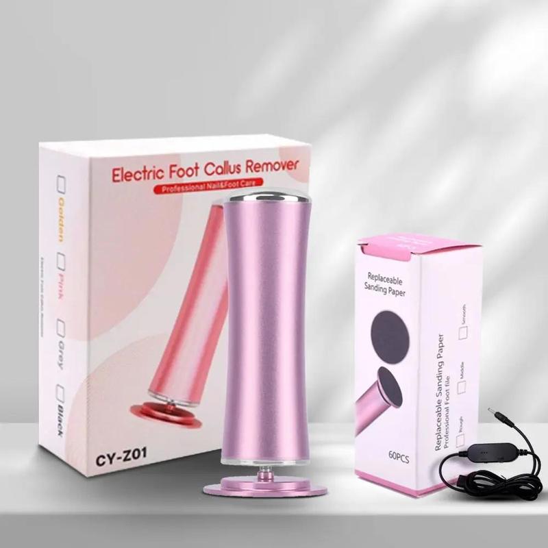 Electric Foot File, Foot Dead Skin Remover With 60pcs Replacement Sandpaper, Callus Remover Tool, Pedicure Tool, Nail Care For Home & Travel, DIY Pedicure, Foot Care Product