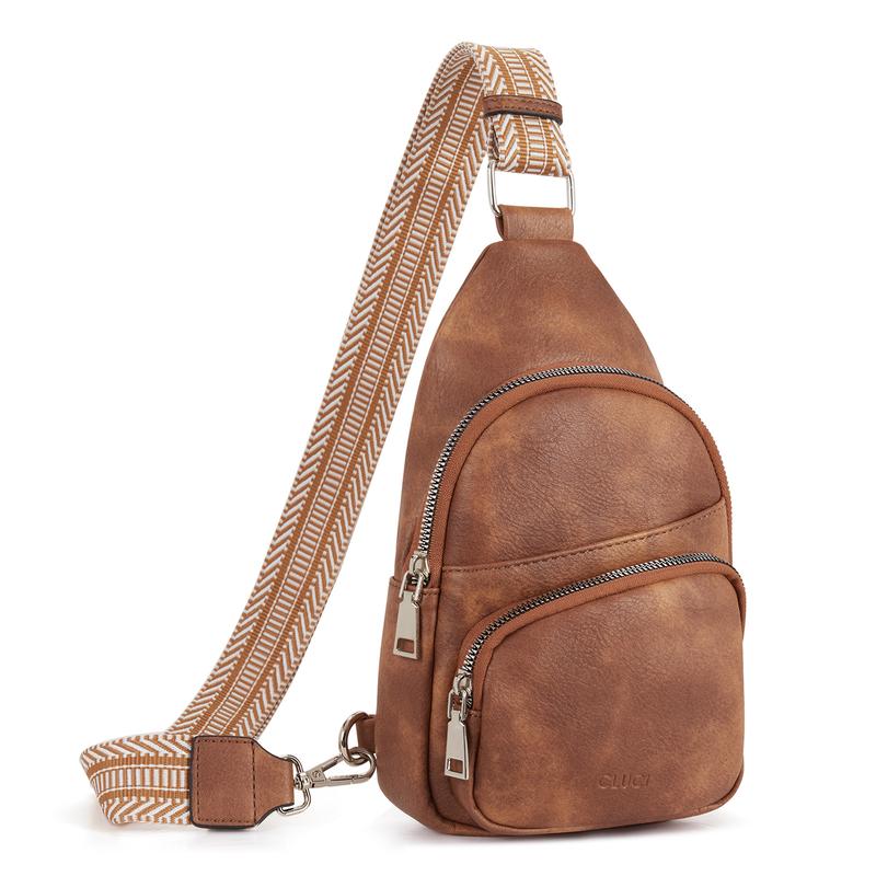 CLUCI dealsforyou Small Sling Bag for Women and Men Vegan Leather Fanny Pack Crossbody Bags, Chest Bag With Guitar Strap Sling Purse Gift Fashionable Multi Pockets  Everydag Bag Luxury Designer Crossbody Bags for Men