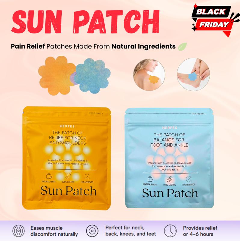 Sun Patch Natural Pain Relief Patches | Unique Scents like Lavender, Daily muscle comfort, Natural Ingredients, Vegan, Long-Lasting Relief, Effective For Menstrual Cramps, Perfect Gift TikTokshopdeals