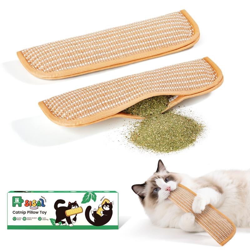 Potaroma Interactive Catnip Chew Toy with [6000mg A+ Organic Catnip], Soft Sisal Material Scratching and Kicker Cat Toys for Indoor Kittens, Drives Bored Cats Crazy with Fun #SummerVibes #petlovers
