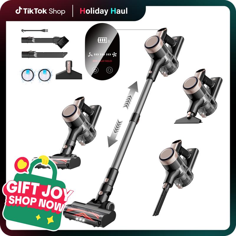 Homeika Cordless Vacuum Cleaner-H318, 300W 23KPa Lightweight Stick Vacuum with 48mins Runtime Battery, 3 Suction, LED Display, Powerful Vacuum Cleaner with Sofa Brush for Hard Floor/Carpet/Pet Hair/Car