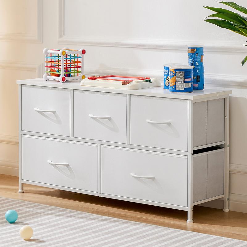 Sweetcrispy 5-Drawer Fabric Dresser Chest - Modern Storage Cabinet, Dresser for Bedroom, Closet Organization Solution, Furniture for Room, Small Room Organization Products, Apartment Stuff