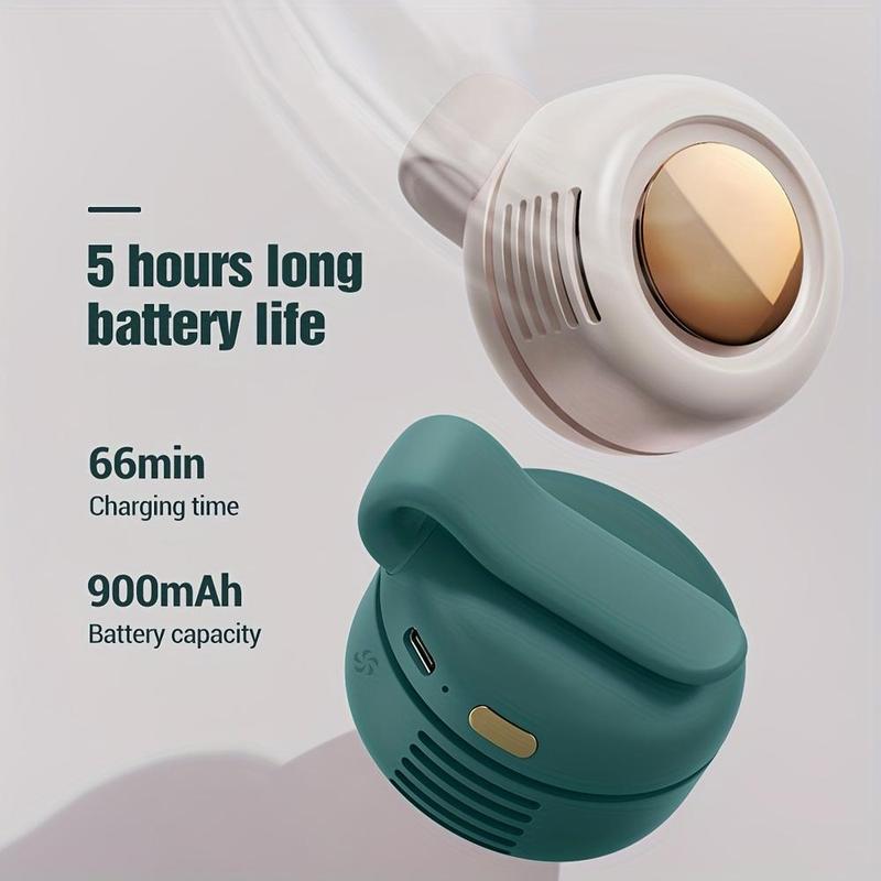 Summervibes Portable Silent Mini Bladeless Electric Fan with Rotating Body and Three-speed Adjustable Silent Cooling, Clip-on Fan, Waist-mounted Fan, Suitable for Outdoor Travel and Office Use, Summer Gift