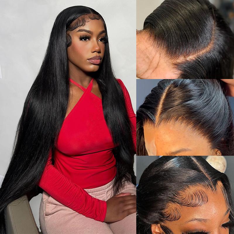 [New Upgrade] Pizazz Drawstring Glueless Wig 13x6 HD Transparent Lace Front Human Hair Wigs 220 Density Pre-Cut / Pre-Plucked Brazilian Straight Lace Frontal Wig With Tiny Knots