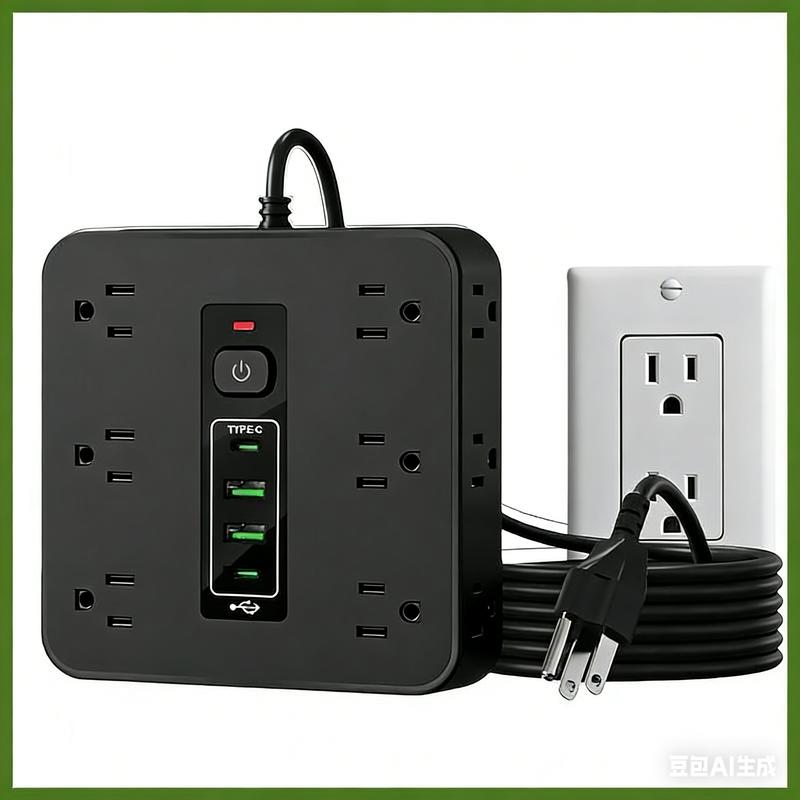 16-in-1 Power Strip with Switch & Surge Protection, Multifunctional Power Strip with 12AC Outlets & 2 USB & 2 Type-C, USB Ports Socket for Office, Home and Travel, Wall Outlet Extender,Power Socket Expander mothersdaygift  SummerVibes