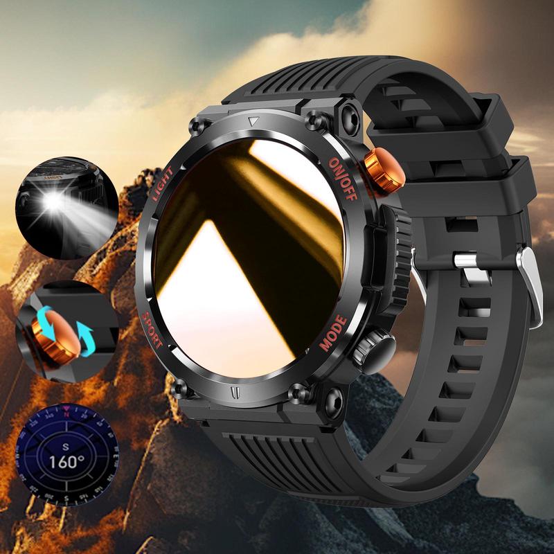 1.46 Inch HD Screen Smartwatch, Multi-functional Wearable Outdoor Sports Fitness Tracker, Wireless Receiving & Calling Multi-sport Mode Pedometer, Waterproof Wristwatch with LED Light for Android/iOS Men & Women #TOP PICKS