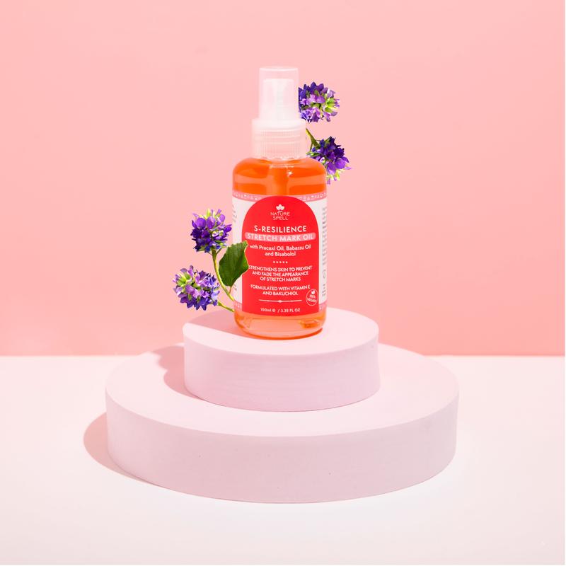 Nature Spell S-Resilience Stretch Marks Oil 3.38 Fl Oz - Body Oil Natural Skin Care Maternity Supplies