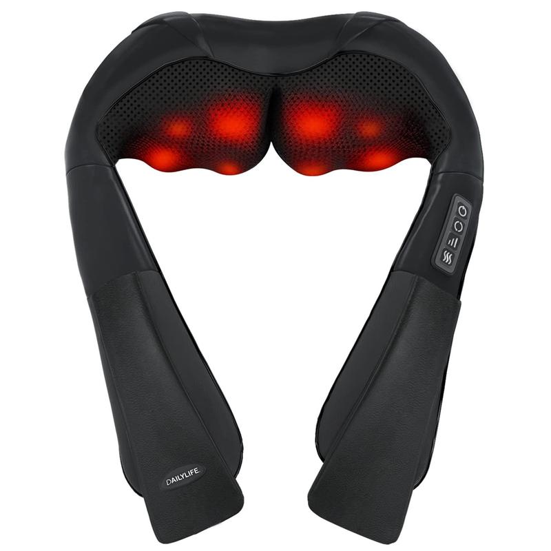 DAILYLIFE Shiatsu Neck and Back Massager, Electric Shoulder Massager, Car Neck Massage Pillow for Neck, Back, Shoulder, Foot, Leg Massage, Relieve Muscle Pain, Perfect Present for Man/Woman/Family