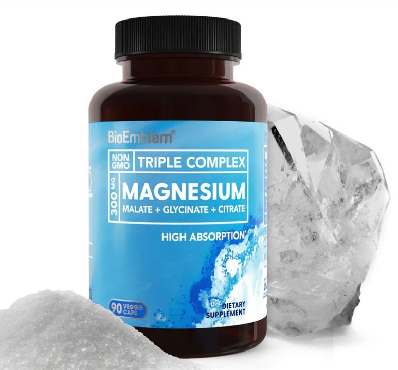 ãBioEmblemãTriple Magnesium Complex |  for Muscles, Nerves, & Energy | High Absorption | 90 Capsules Supplement Fitness Healthcare