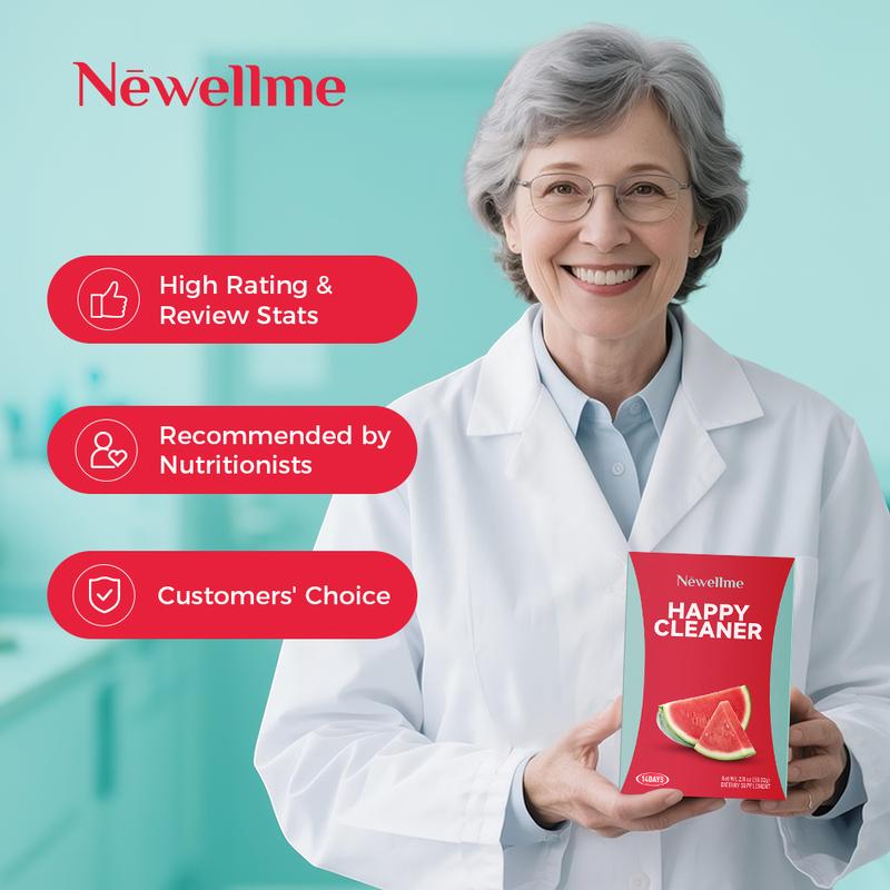 NEWELLME Happy Cleanse - Superfood Powder/Probiotics/Digestive Enzymes/Moringa - Supports gut health - Boosts immunity, Edible Healthcare